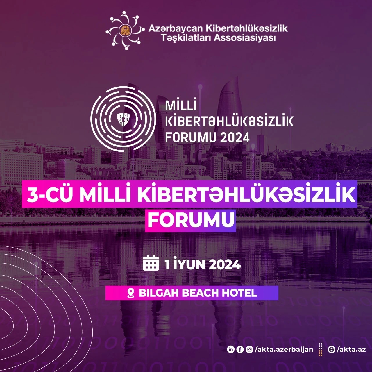The 3rd National Cybersecurity Forum, organised by the Association of Cybersecurity Organisations of Azerbaijan (ACOA), will take place on June 1st.